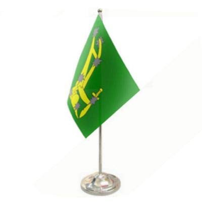Ireland Starry Plough an Camcheachta Original Green Satin and Chrome Office Desk Table Flag
