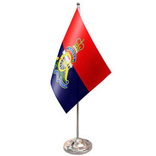 British Army Royal Artillery Regiment Satin and Chrome Office Desk Table Flag