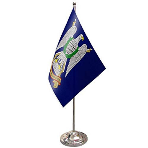 British Army Royal Scots Dragoon Guards Satin and Chrome Office Desk Table Flag