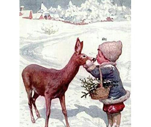 Deer Full Display Religion Diamond Embroidery 5D Diamond Painting Rhinestone Picture Cross Stitch Diamant New Round 12x16" Frameless