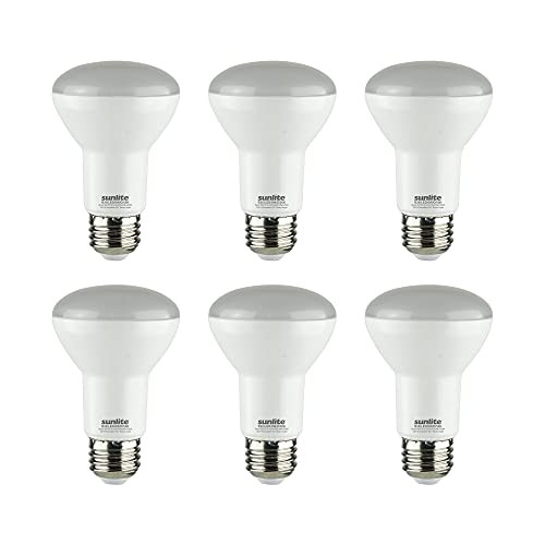 Sunlite 41552 LED R20 Recessed Light Bulb 8 Watt -50w Equivalent-, 560 Lumens, Medium E26 Base, Dimmable Floodlight, ETL Listed, 6 Pack, 5000K Super White