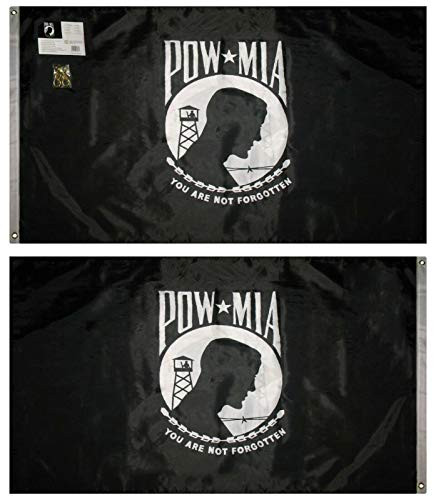 3x5 POW MIA Heavy Duty Solarmax Nylon 210D Doublesided Flag 3'x5' Banner with clips