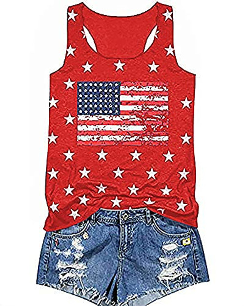 KIDDAD 4th of July Tank Tops American Flag Stars Striped Tee Shirt Independence Day Sleeveless Shirt -Red, XL, x-l- KIDDAD 4th of July Tank Tops American Flag Stars Striped Tee Shirt Independence Day Sleeveless Shirt -Red, XL, x-l-