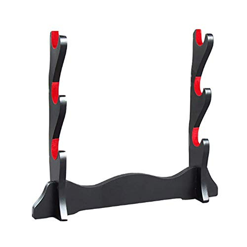 FOXSMZZ Sword Holder Samurai Sword Katana Wakizashi Display Velvet Padded Protect for Japanese Katana Wakizashi Tanto-3-Tier