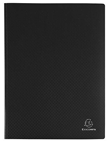 Exacompta Opak 8851E Display Book Polypropylene Matte and Opaque with Smooth High-Transparency Inner Pockets 50 Pockets and 100 Views A4 Size Cover Colour Black