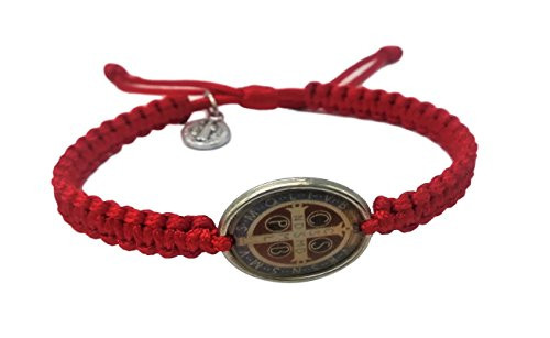 Saint St Benedict Medal Bracelet, Catholic Bracelet for Women, Adjustable Red Cord Saint St Benedict Medal Bracelet, Catholic Bracelet for Women, Adjustable Red Cord