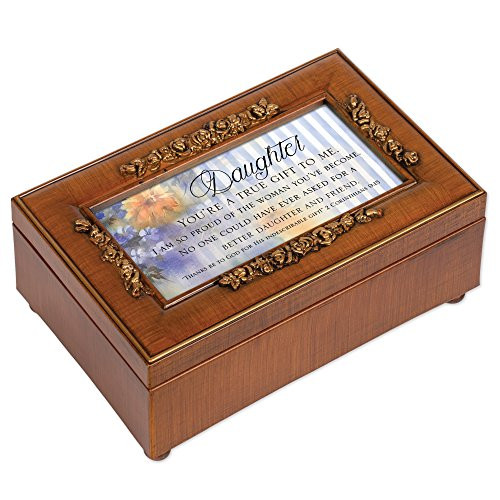Cottage Garden Daughter You're a True Gift to Me Woodgrain Embossed Jewelry Music Box Plays Amazing Grace Cottage Garden Daughter You're a True Gift to Me Woodgrain Embossed Jewelry Music Box Plays Amazing Grace