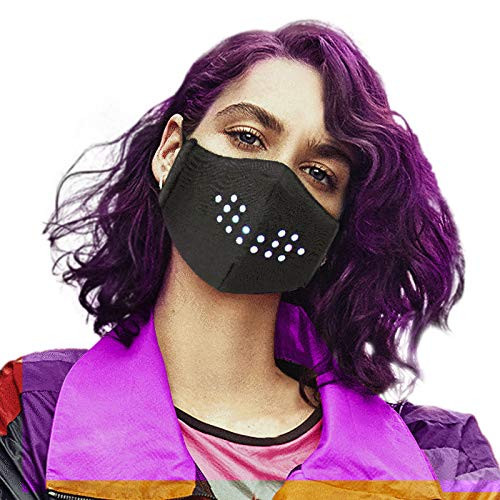 BEFOKA LED Voice Activated Luminous Face-Mask Masquerade Light Up Party Facemask -1Pc Voice Activated Mask- BEFOKA LED Voice Activated Luminous Face-Mask Masquerade Light Up Party Facemask -1Pc Voice Activated Mask-