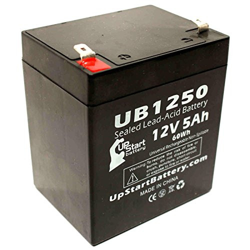 Replacement for Yuasa NPH5-12 Battery - Replacement UB1250 Universal Sealed Lead Acid Battery -12V, 5Ah, 5000mAh, F1 Terminal, AGM, SLA- - Includes Two F1 to F2 Terminal Adapters