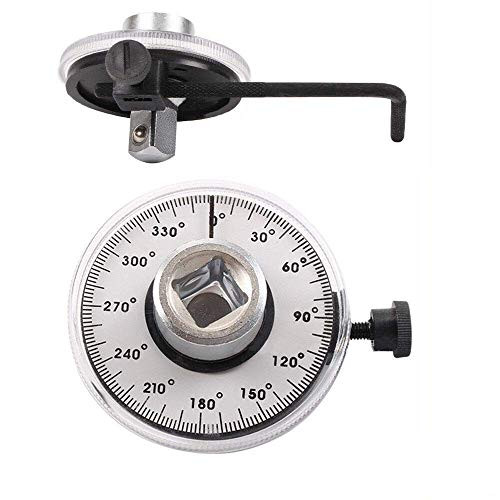 Angle Gauge 12.5mm 1/2"Torque Angular Gauge with Male and Female Wrench Square Drive Measure Car Garage Tool