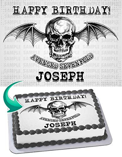 Cakecery Avenged Sevenfold Edible Cake Image Topper Personalized Birthday Cake Banner 1/4 Sheet