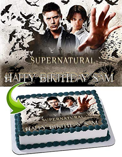 Cakecery Supernatural Edible Cake Image Topper Personalized Birthday Cake Banner 1/4 Sheet Cakecery Supernatural Edible Cake Image Topper Personalized Birthday Cake Banner 1/4 Sheet