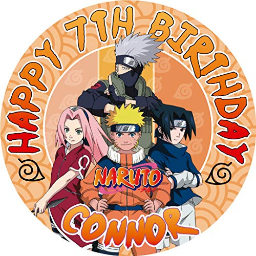 Cakecery Naruto Edible Cake Topper Image Personalized Birthday Sheet Party Decoration Round