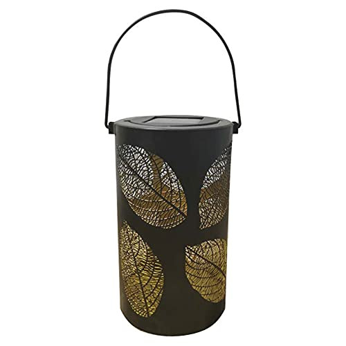 Outdoor Solar Hanging Lantern Lights, Hollow Solar Lantern Outdoor, Lucakuins Garden Lantern Hanging LED Solar Light, Solar Powered Lantern for Patio, Yard -C-