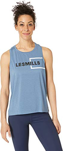Reebok Women's Les Mills Perforated Tank Blue Slate Small