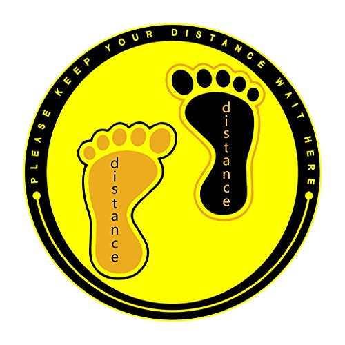 ESKNAS Distance Marker | Social Distance Sticker | Social Distancing Reminder Floor Decal Please Keep Wait Here Stand Here Keep 6ft in Between Distance Marker Floor 30x30CM -Multicolor 3-