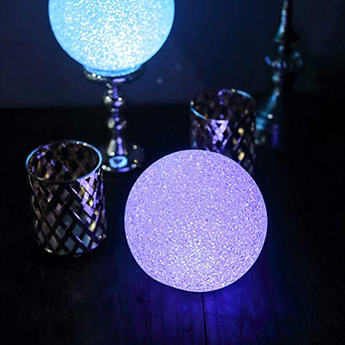 Efavormart Set of 2 6" Color Changing Portable Led Ball Lights Battery Operated LED Orbs Crystal Effect for Wedding Party Decor