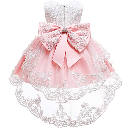 Flower Girls First Communion Dress Christening Baptism Toddler Baby Lace Tulle Princess High Low Dress Bridesmaid Wedding Party Pageant Birthday Bow Formal Evening Trailing Gown Pink 12-18 Months Flower Girls First Communion Dress Christening Baptism Toddler Baby Lace Tulle Princess High Low Dress Bridesmaid Wedding Party Pageant Birthday Bow Formal Evening Trailing Gown Pink 12-18 Months