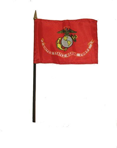 Wholesale Lot of 12 U.S. Marines EGA Marine Corps 4"x6" Desk Table Stick Flag PREMIUM Vivid Color and UV Fade BEST Garden Outdor Decor Resistant Canvas Header and polyester material FLAG