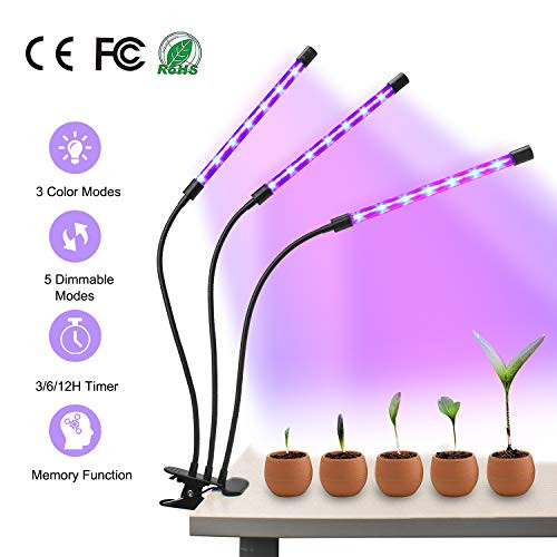 Beinhome 30W LED Grow Lamp Bulbs Plant Lights Full Spectrum, Auto ON & Off with 3/6/12H Timer 5 Dimmable Levels Clip-On Desk Grow Lamp for Indoor Plants Beinhome 30W LED Grow Lamp Bulbs Plant Lights Full Spectrum, Auto ON & Off with 3/6/12H Timer 5 Dimmable Levels Clip-On Desk Grow Lamp for Indoor Plants