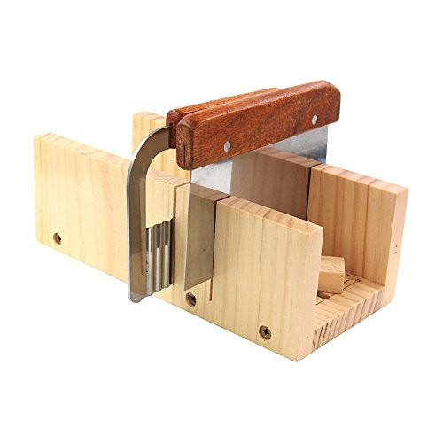 Biowow Adjustable DIY Soap Cutter Mold Wood Handmade Loaf Cutter with 2pc Planer Cutting Tool Set