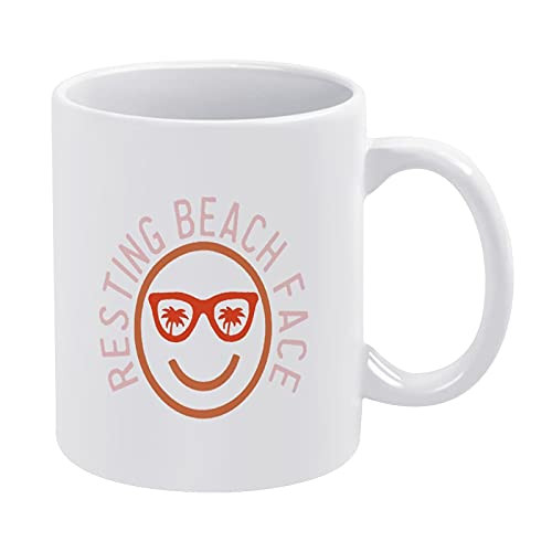 Mug Tea White Cup Resting Beach Face Cut File Perfect For Cup or Mug Lovers coffee mug 15oz