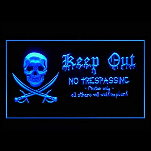 120080 Pirates Keep Out Trespassing Not Privacy Display LED Light Neon Sign