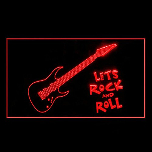 140075 Guitar Let's Rock n Roll Music Live Show Display LED Light Neon Sign