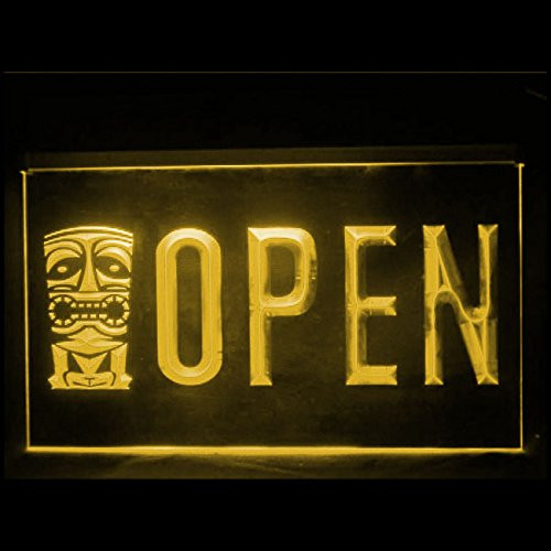 170145 Open Tiki Bar Mask Beer Pub Sunshine Music Display LED Light Neon Sign