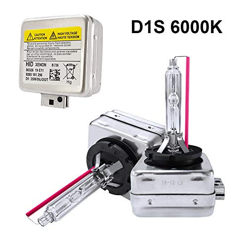 Dinghang D1S 6000K 35W Xenon HID Headlight Replacement Bulbs, High And Low Beam Hid Headlights -2pcs-