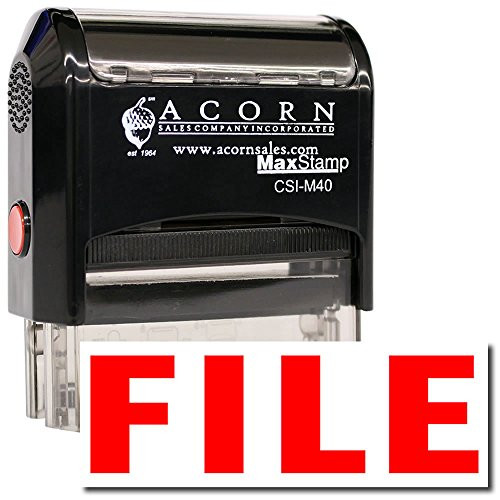 MaxStamp - Large Self-Inking File Stamp -Blue Ink-