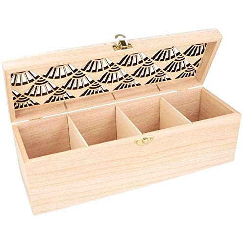 Artemio Wooden Tea Box to Customize 30 x 10 x 10 cm, Wood, 30x10x10cm