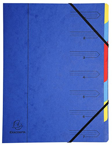 Exacompta Europa Multipart File, A4, 400gsm, 7 Sections - Blue
