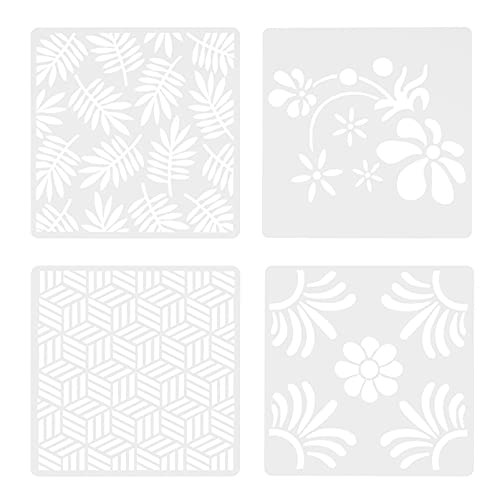 EXCEART 12pcs Leaf Flower Painting Stencils Summer Stencils Painting Templates Drawing Stencils for Scrapbooking DIY Furniture Wall Floor Fabric