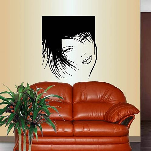 Wall Vinyl Decal Home Decor Art Sticker Pretty Girl Face Beauty Hair Salon Room Removable Stylish Mural Unique Design Wall Vinyl Decal Home Decor Art Sticker Pretty Girl Face Beauty Hair Salon Room Removable Stylish Mural Unique Design