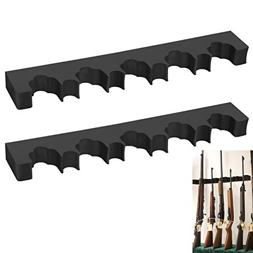 Mind and Action Portable Foam Rifle Rack Universal Gun Barrel Holder with Magnetic Strip and Hook Strip, Gun Storage,Gun Rest for Gun Safe Cabinet Indoor Outdoor Wall Mount -5 plus4,Pack-2-
