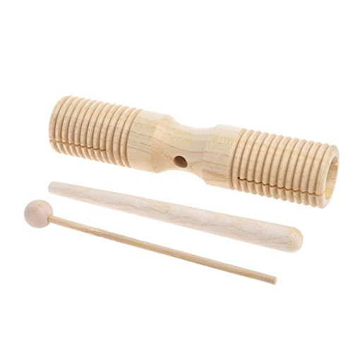 loweyuiroy Musical Toy, Two Tone Wood Block Beater 2-Tone Woodblock Guiro Wooden Handle Percussion Toy