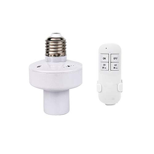 Smart WiFi Bulb Socket E27 Light Bulb Base Adapter, Wireless Remote Lamp Holder with Timer