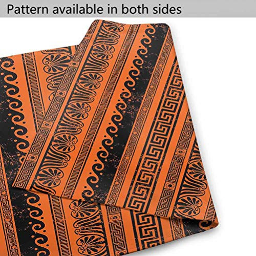 ScottDecor Toga Party Beach Party Flag Decorative House Yard Flag Classical Border Ornaments in Ancient Greek Style Grunge Aged Display Print Orange Black House Size-28 by 40"