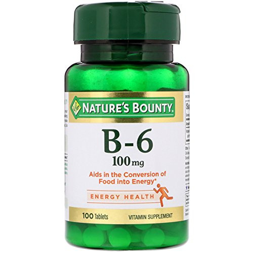 Nature's Bounty Vitamin B6, 100mg, 100 Tablets -Pack of 4-