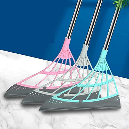 Multifunction Magic Broom Wipe Squeeze Silicone mop 2-in-1indoor Telescopic Handle Broom -Green-