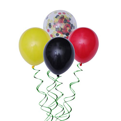 40Pcs 12 Inches Party Balloons Yellow Black Red Latex Balloons with Confetti Balloon for Baby Shower Birthday Party Decorations Supplies with 2 Rolls of Ribbons 40Pcs 12 Inches Party Balloons Yellow Black Red Latex Balloons with Confetti Balloon for Baby Shower Birthday Party Decorations Supplies with 2 Rolls of Ribbons