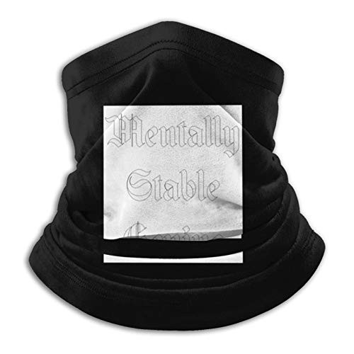 Mentally Stable Genius Face Mask Bandanas Neck Gaiter Magic Scarf for Dust Outdoors Black