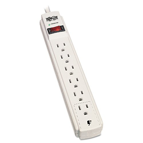 Tripp Lite Protect It Surge Suppressor 6 Outlets 15 ft Cord 790 Joules Gray TRPTLP615 Tripp Lite Protect It Surge Suppressor 6 Outlets 15 ft Cord 790 Joules Gray TRPTLP615