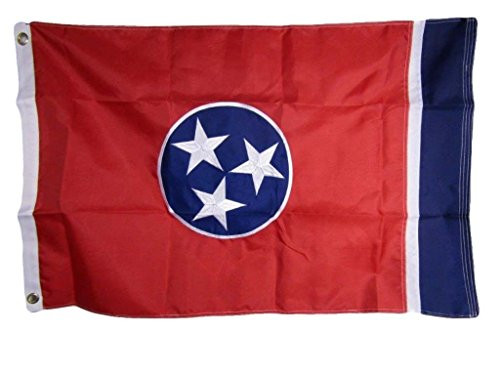 2x3 Embroidered State of Tennessee TN 210D Sewn Nylon Flag 2'x3' 2 clips PREMIUM Vivid Color and UV Fade BEST Garden Outdor Decor Resistant Canvas Header and polyester material FLAG 2x3 Embroidered State of Tennessee TN 210D Sewn Nylon Flag 2'x3' 2 clips PREMIUM Vivid Color and UV Fade BEST Garden Outdor Decor Resistant Canvas Header and polyester material FLAG