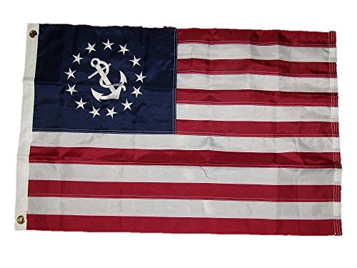 Embroidered Yacht Ensign USA Nautical 210D Sewn Nylon Flag 2'x3' 2 clips PREMIUM Vivid Color and UV Fade BEST Garden Outdor Decor Resistant Canvas Header and polyester material FLAG Embroidered Yacht Ensign USA Nautical 210D Sewn Nylon Flag 2'x3' 2 clips PREMIUM Vivid Color and UV Fade BEST Garden Outdor Decor Resistant Canvas Header and polyester material FLAG