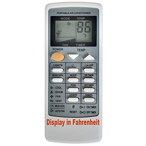 YING RAY Replacement for Sharp Portable Air Conditioner Remote Control CRMC-A729JBEZ CV-10MH CV-P10PC VD-3448 -Display in Fahrenheit-