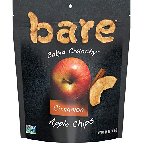 Bare Baked Crunchy Apple Chips, Cinnamon, Gluten Free, 3.4 Ounce Bag, 6 Count