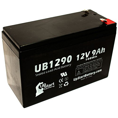 Replacement for Minuteman ED2000RMT2U Battery - Replacement UB1290 Universal Sealed Lead Acid Battery -12V, 9Ah, 9000mAh, F1 Terminal, AGM, SLA- - Includes Two F1 to F2 Terminal Adapters