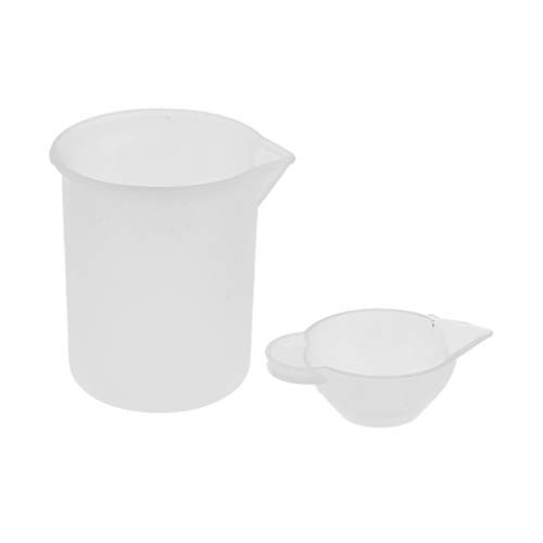 Baosity 2 Size Clear Silicone Reusable Mixing Cup 100ml Measuring Cups Liquid epoxy Resin Hobby Craft Casting Jewelry Making DIY Resin Glue Tools